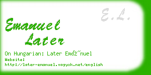 emanuel later business card